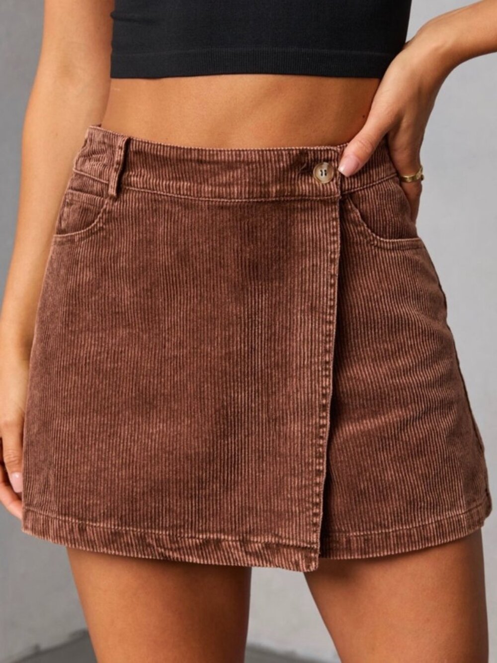 VICI Brown Corduroy Mini Skort NWT